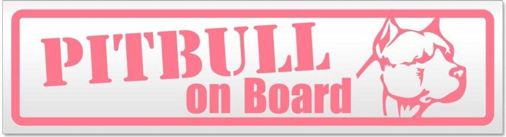 Kiwistar - Autoaufkleber - Hellrosa - 20 x 5,3 cm - Pitbull on Board - Hinweis Aufkleber Sticker für Auto, Kfz, Fahrrad, PKW, LKW
