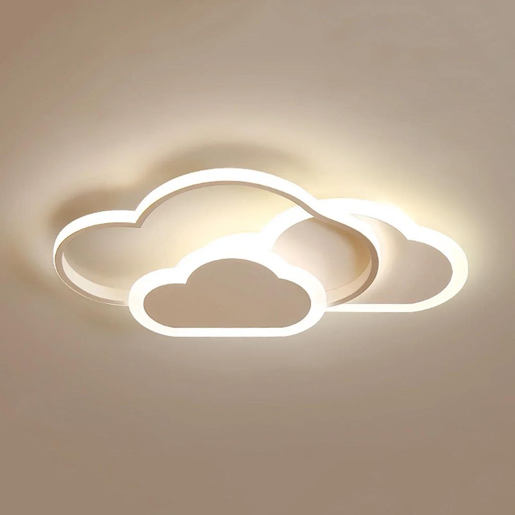 LED-Lampe in Wolkenform fürs Kinderzimmer - Deckenleuchte - Nicht dimmbar - Lichtfarbe wechselbar - 41–50 W - 90–260 V - Acryl + Metall - Weiß