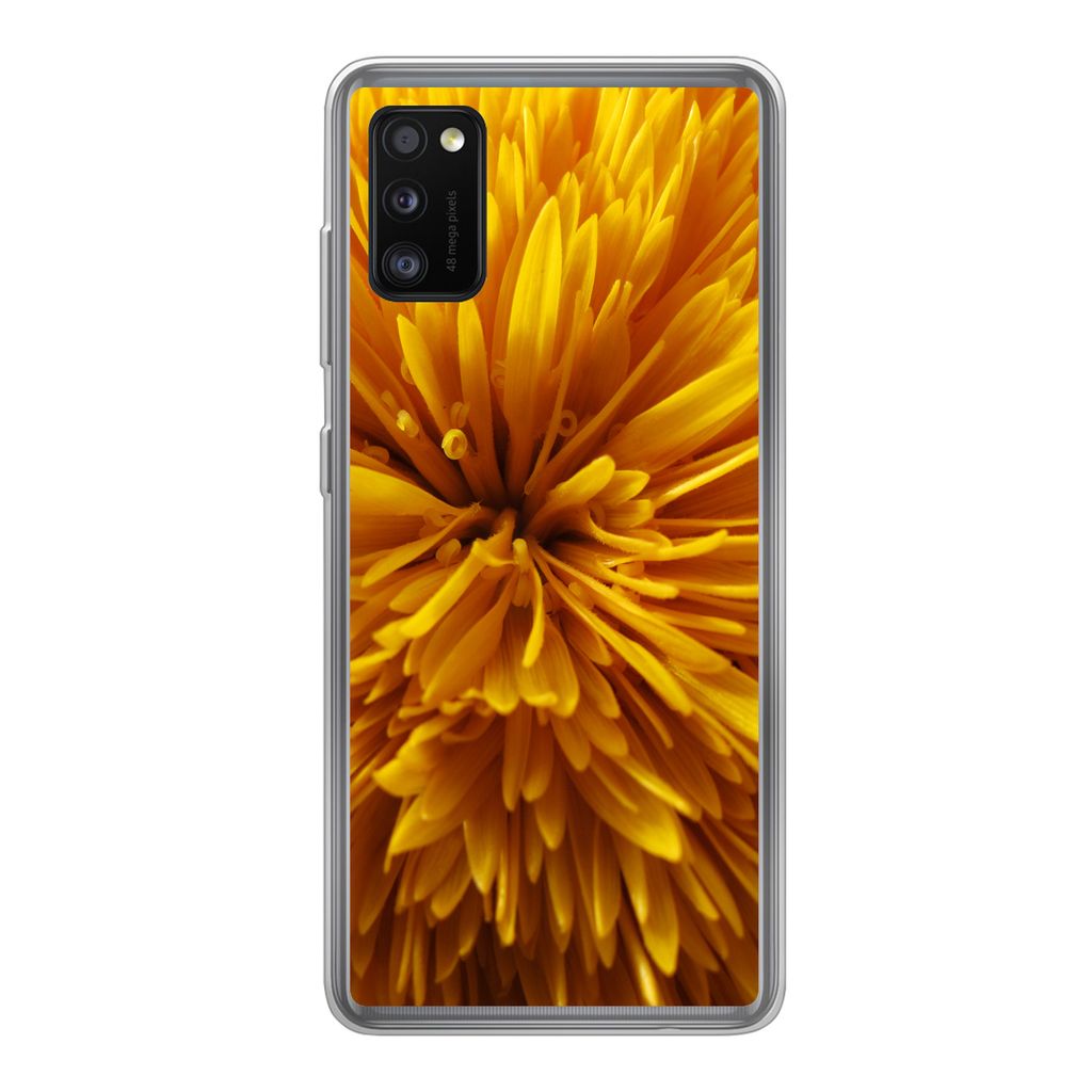 MuchoWow Handyhülle Schutzhülle Hülle für Samsung Galaxy A41 Löwenzahn - Gelb - Abstrakt Silikon Softcase Handy Hülle - Mobiltelefon