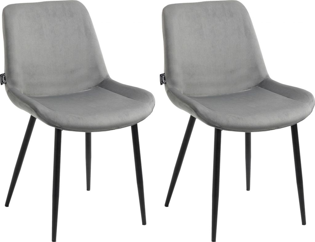 2er Set Esszimmerstühle HLO-CP19 Samt grau