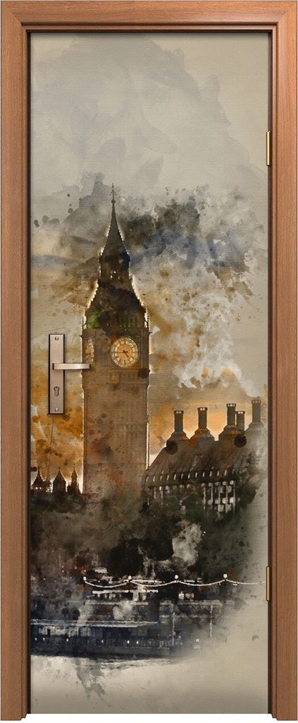 Türposter 70x200 cm Türaufkleber Türtapete Türfolie Klebefolie Landschafts architektur London Stadt