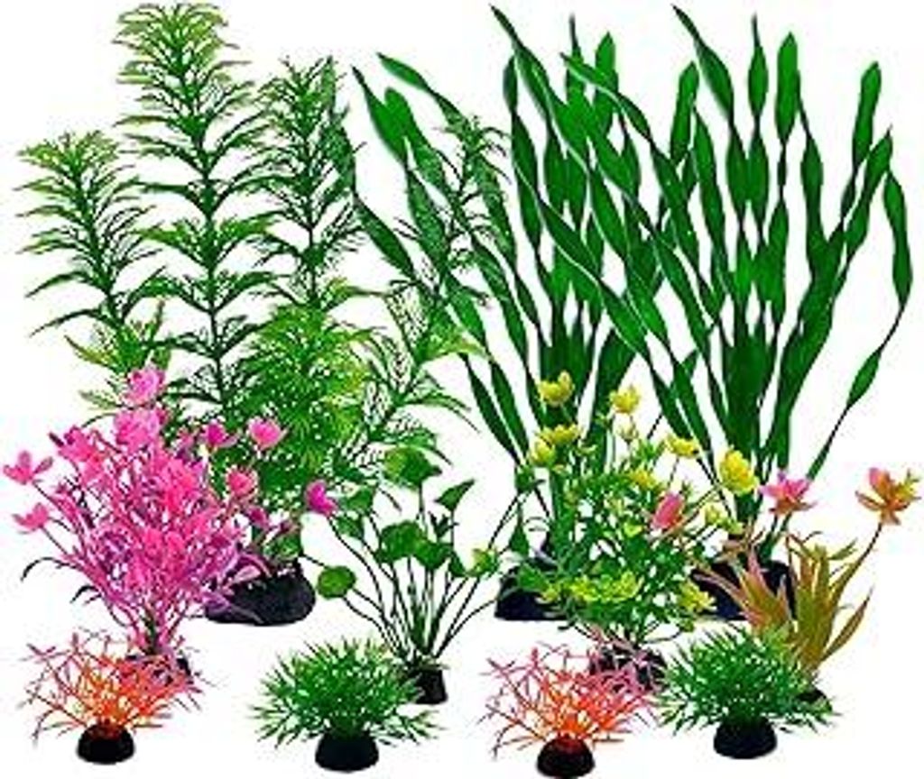 Aquarium Deko Aquarium Zubehör Pflanzen Künstlich Wasserpflanzen Aquariums Miniteich Plastikpflanzen Fisch Tank Schildkröte Aquariens Dekoration...