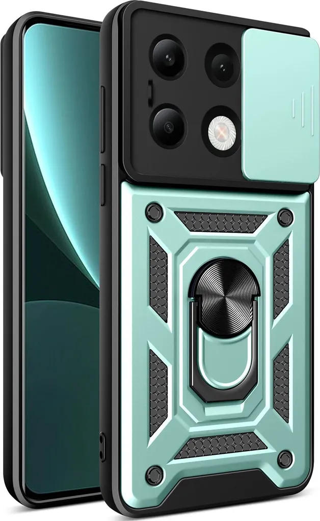 Cover Verde Xiaomi Redmi Note 13 4G con Anello - Protezione Totale