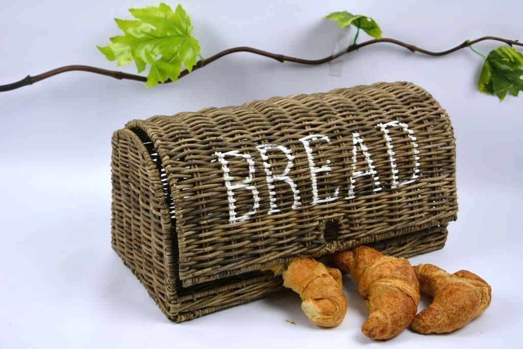 Handgefertigter Slimit-Rattan Brotkorb im ländlichen Look, Produktbild 