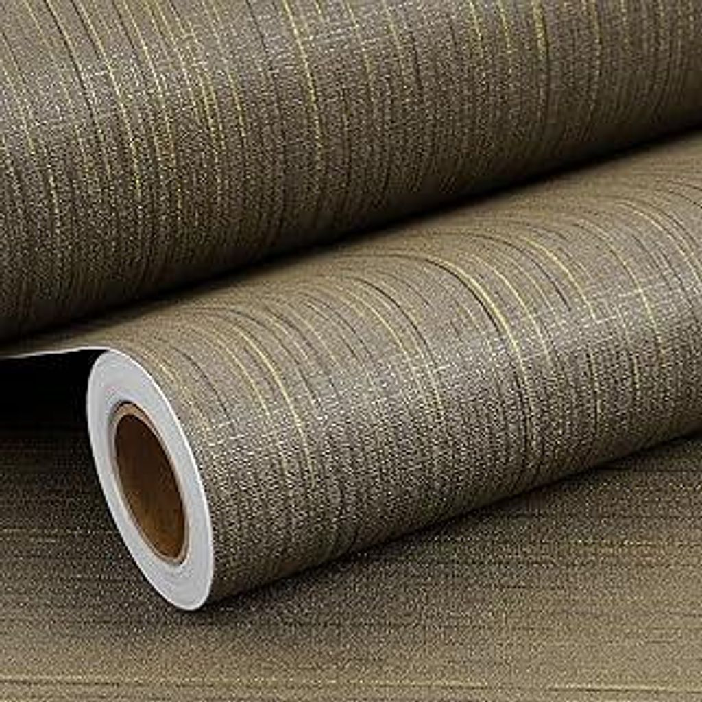 ReWallpaper Braun Leinen Optik Tapete Selbstklebende Folie für Möbel Tisch Schrankfolie Abnehmbar 40CMx7M Gold Braun Leinen Stoff Optik Wandtapet...