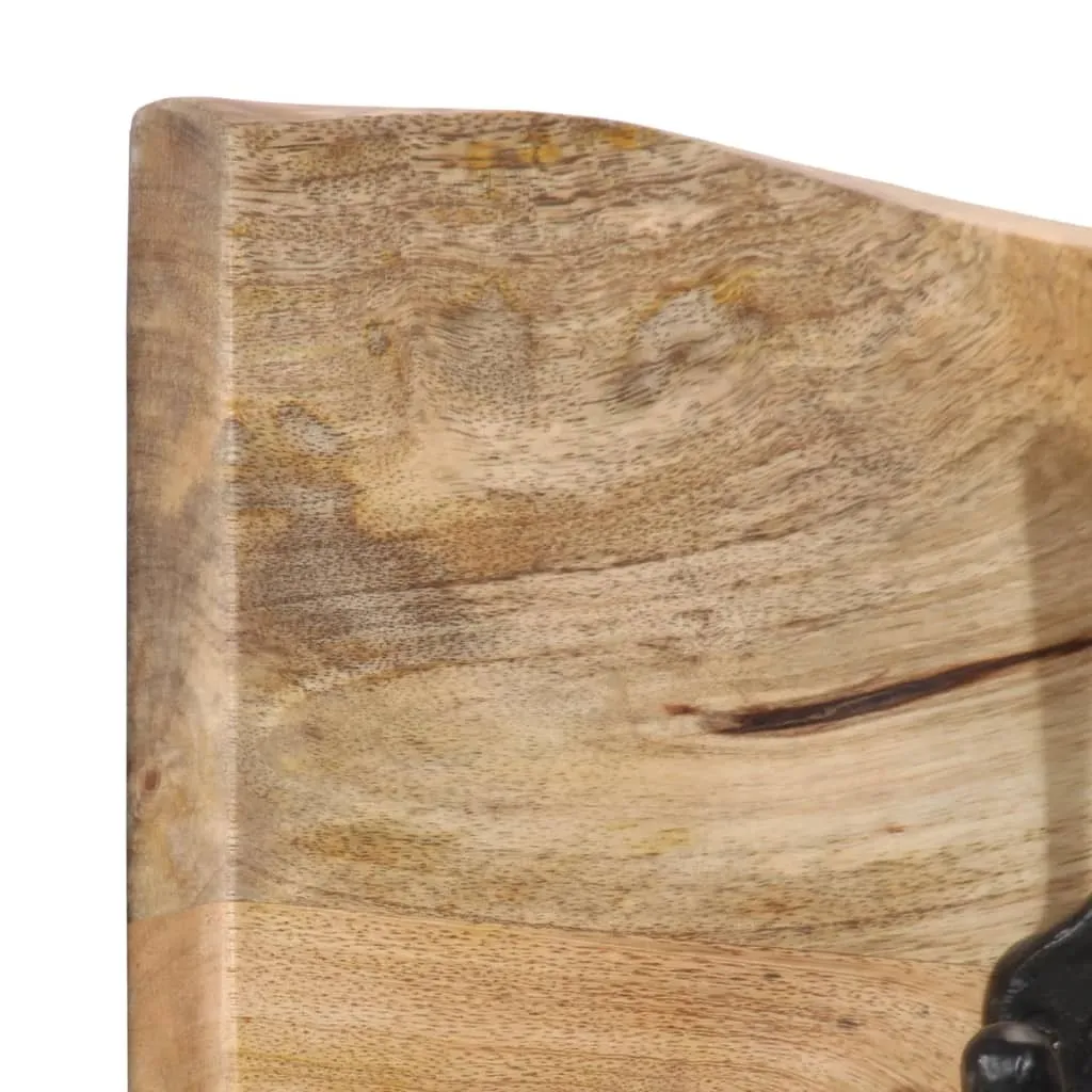 Appendiabiti Muro 4 Posti Legno Mango e Metallo - Design Industriale - 4
