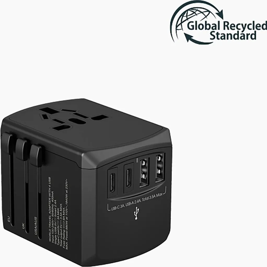 Adaptateur universel TRIPPER GRS idéal pour charger 4 appareils USB-C
