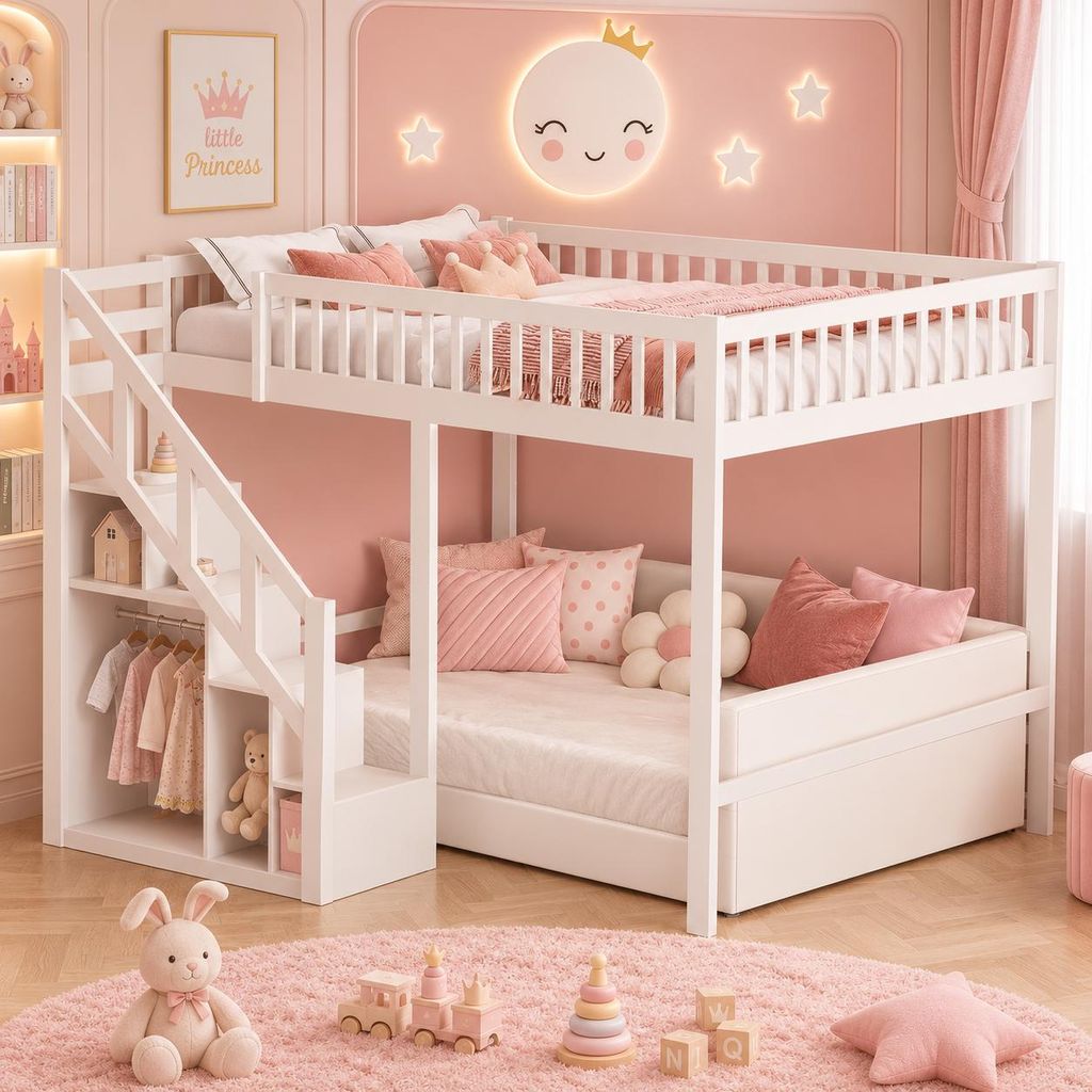 INONEFT Etagenbett 140x200cm, kinderbett mit Produktbild  KI-generiertes Bild