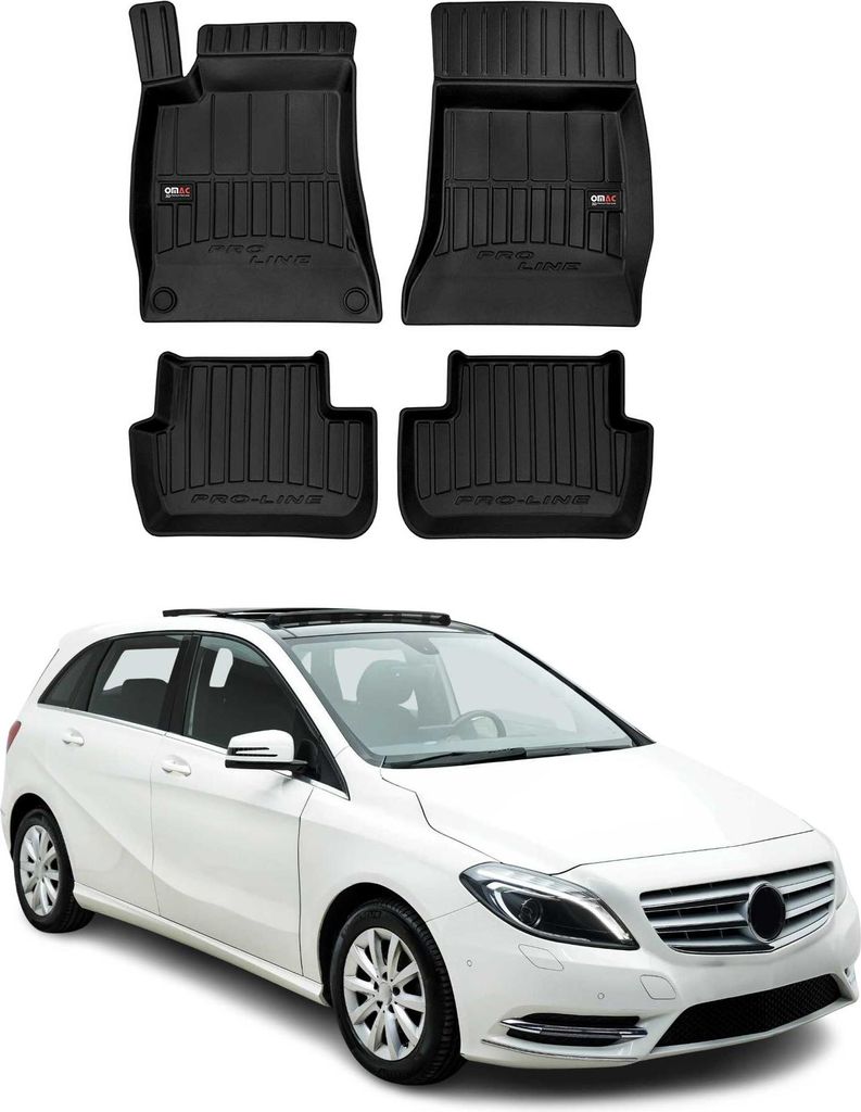 OMAC Gummi Fußmatten für Mercedes B Klasse W242 W246 2011-2018 Premium TPE 4x