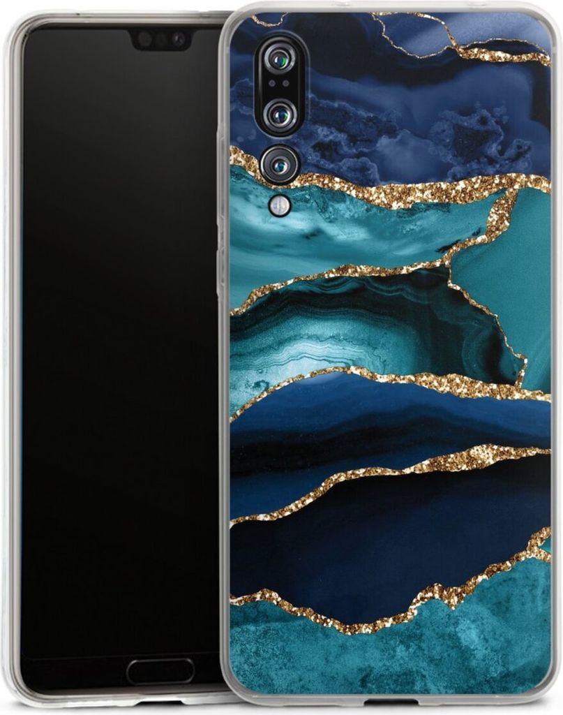 DeinDesign Handyhülle für Huawei P20 Pro Silikon Hülle Case Smartphone Schutzhülle Glitzer Look Marmor Trends