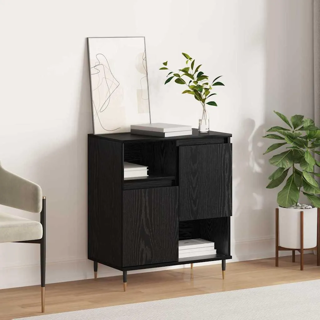 Mobiletto vidaXL Rovere Nero 60x35x70 - Credenza Salva Spazio Economica