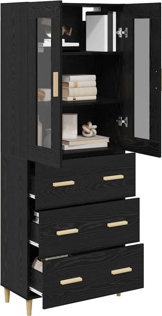 vidaXL Deska wysoka czarny dąb 69,5 x 34 x 180 cm Zdjęcie produktu 