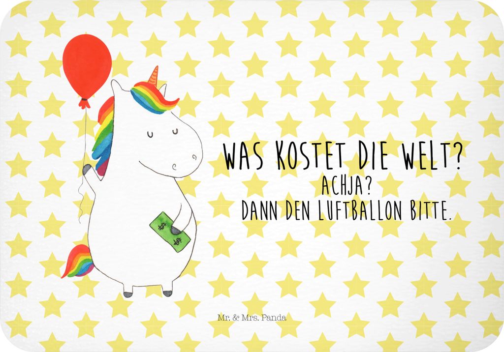 Mr. & Mrs. Panda magnet Einhorn Luftballon - Weiß - Geschenk, Geld, Einhörner, whiteboardmagnet, Notizhalter, Freude, Kühlschrankmagnet, Unicorn...