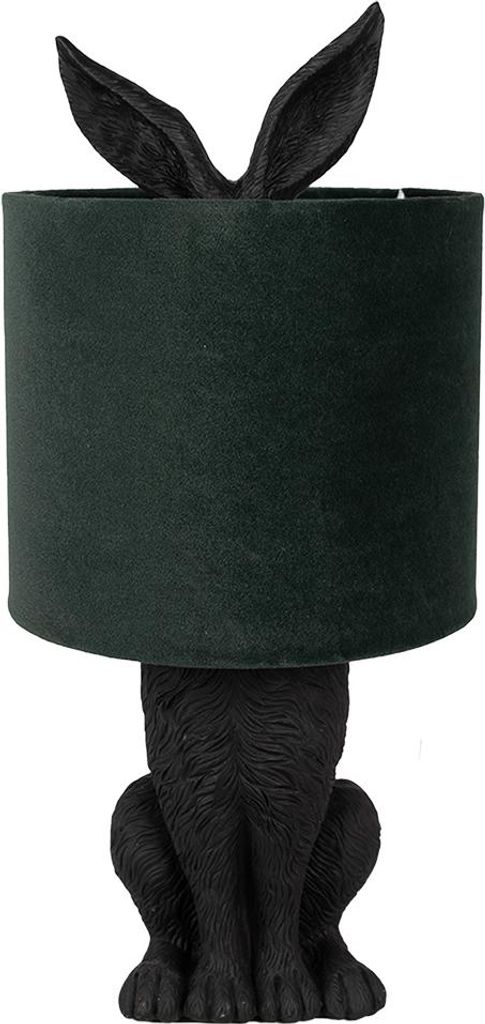 Clayre & Eef Tischlampe Kaninchen Ø 20x43 cm Schwarz Grün Produktbild 