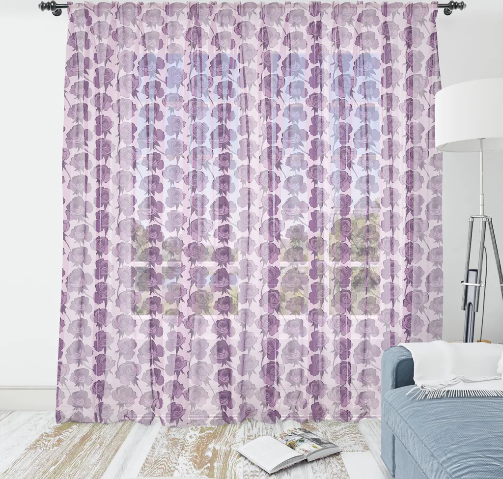 Arazzo Seta Satin ABAKUHAUS Rose Viola 274cm - Lusso Floreale