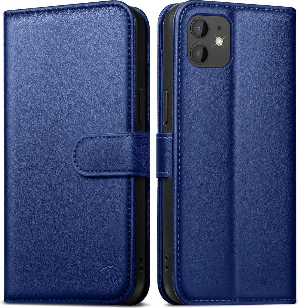 Protection iPhone 12 Pro Bleu Royal avec Porte-Carte et Mode Vidéo
