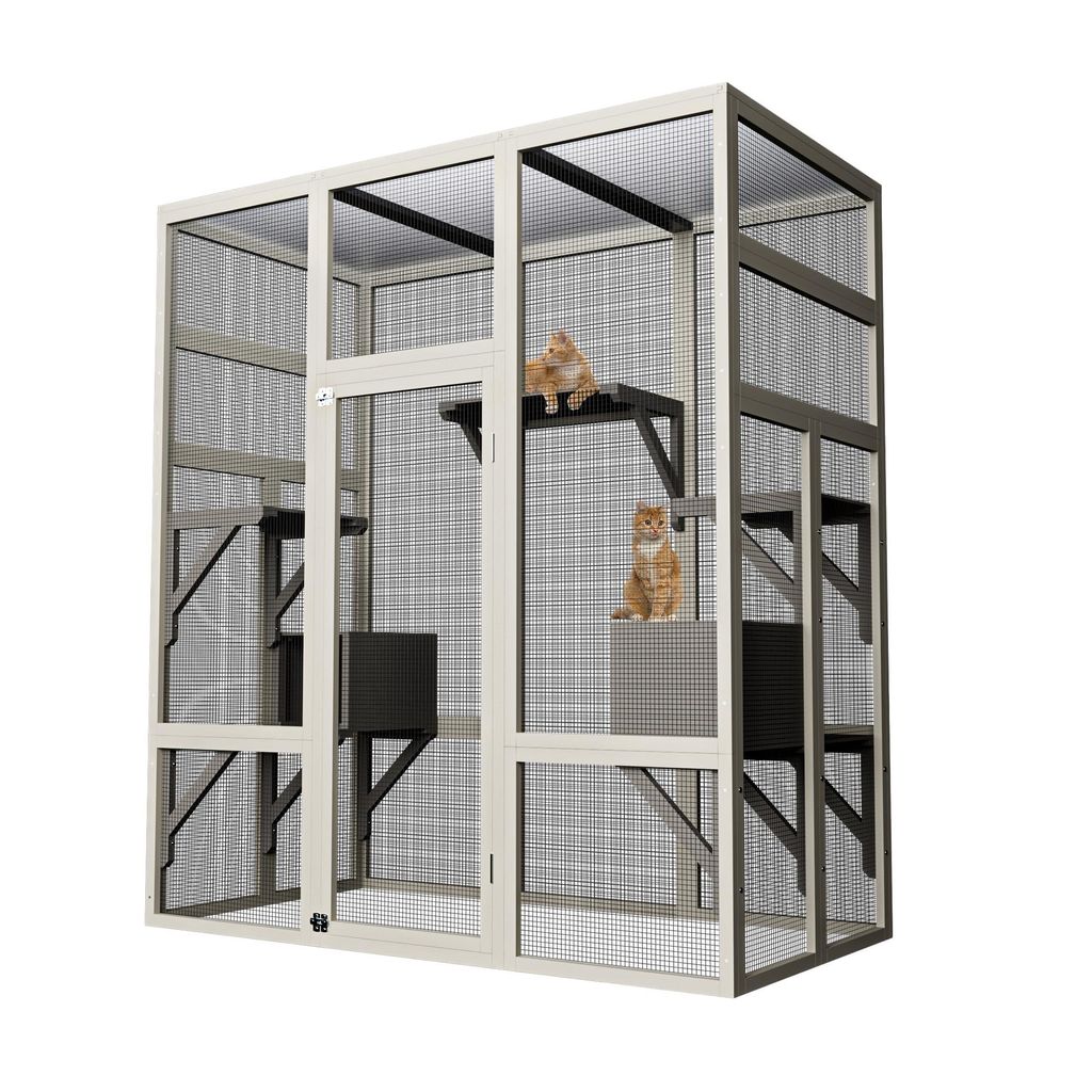 Großes Katzenfreigehege Für Draußen Katzengehege Aus Holz Produktbild 