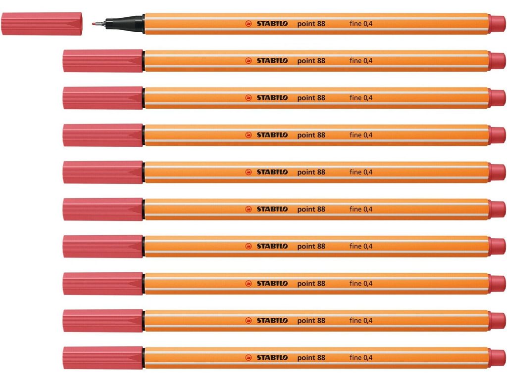 STABILO Fineliner -  point 88 - 10er Pack - rostrot Produktbild 