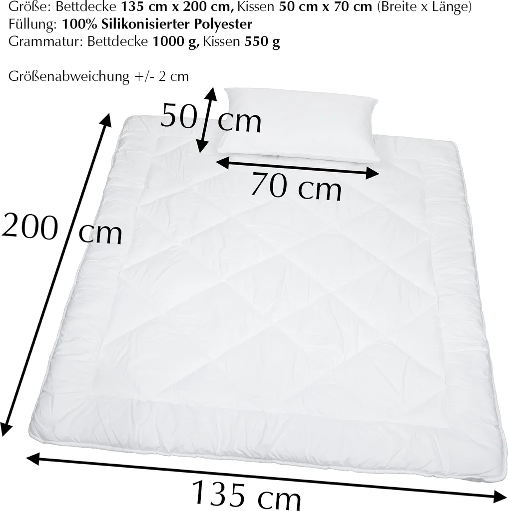 Set Coperte 135x200 per Tutte le Stagioni + Cuscino 50x70 Morbido - 2