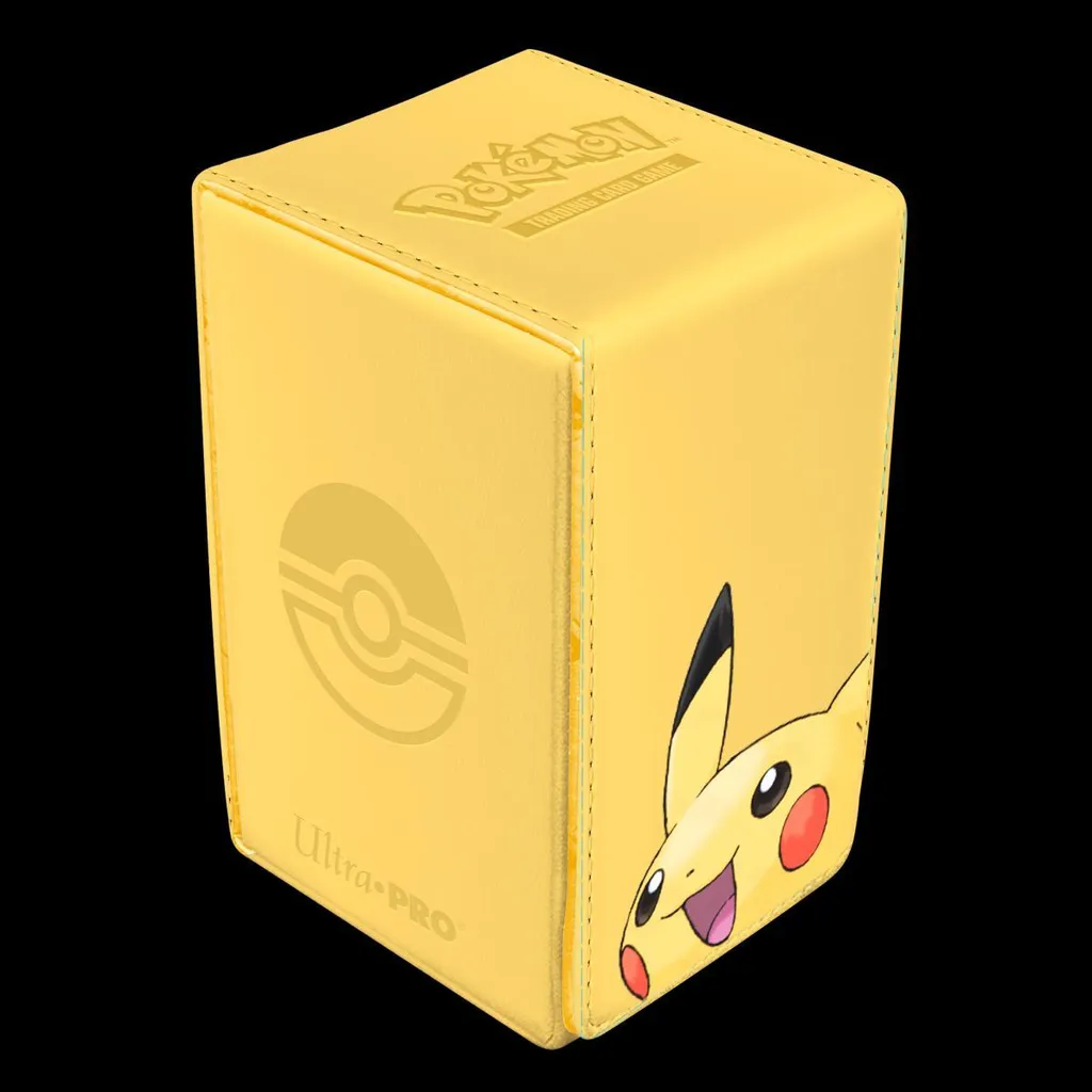 Deck Box Pokémon Pikachu Premium en similicuir avec fermeture aimantée