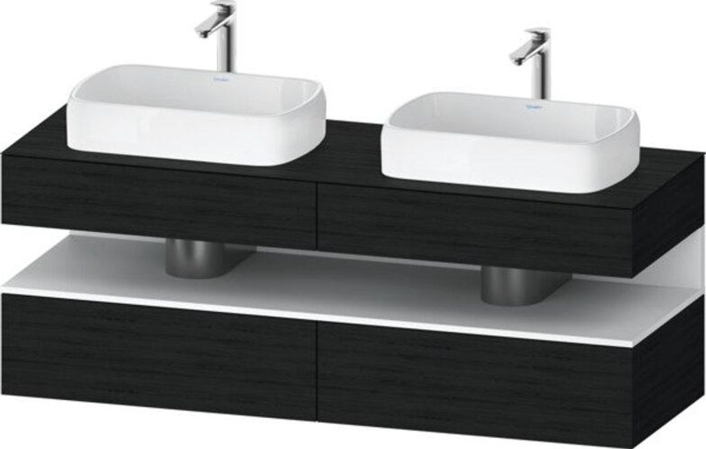 Duravit Qatego Konsolenwaschtischunterbau, 2 Auszüge, 2 Schubkästen, 2 Ausschnitte, 1600x550x600mm, Nische Weiß Matt, QA4779018160000