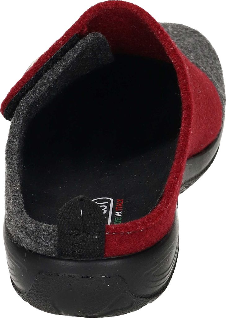Fly Flot Damen Pantoffel Hausschuh Klettverschluss, Größe:42 EU, Farbe:Rot