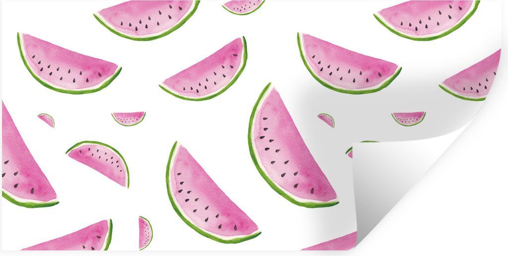 MuchoWow Wandtattoo Wandsticker Wandaufkleber Wassermelonen - Pastell - Design 40x20 cm Selbstklebend und Repositionierbar - Aufkleber