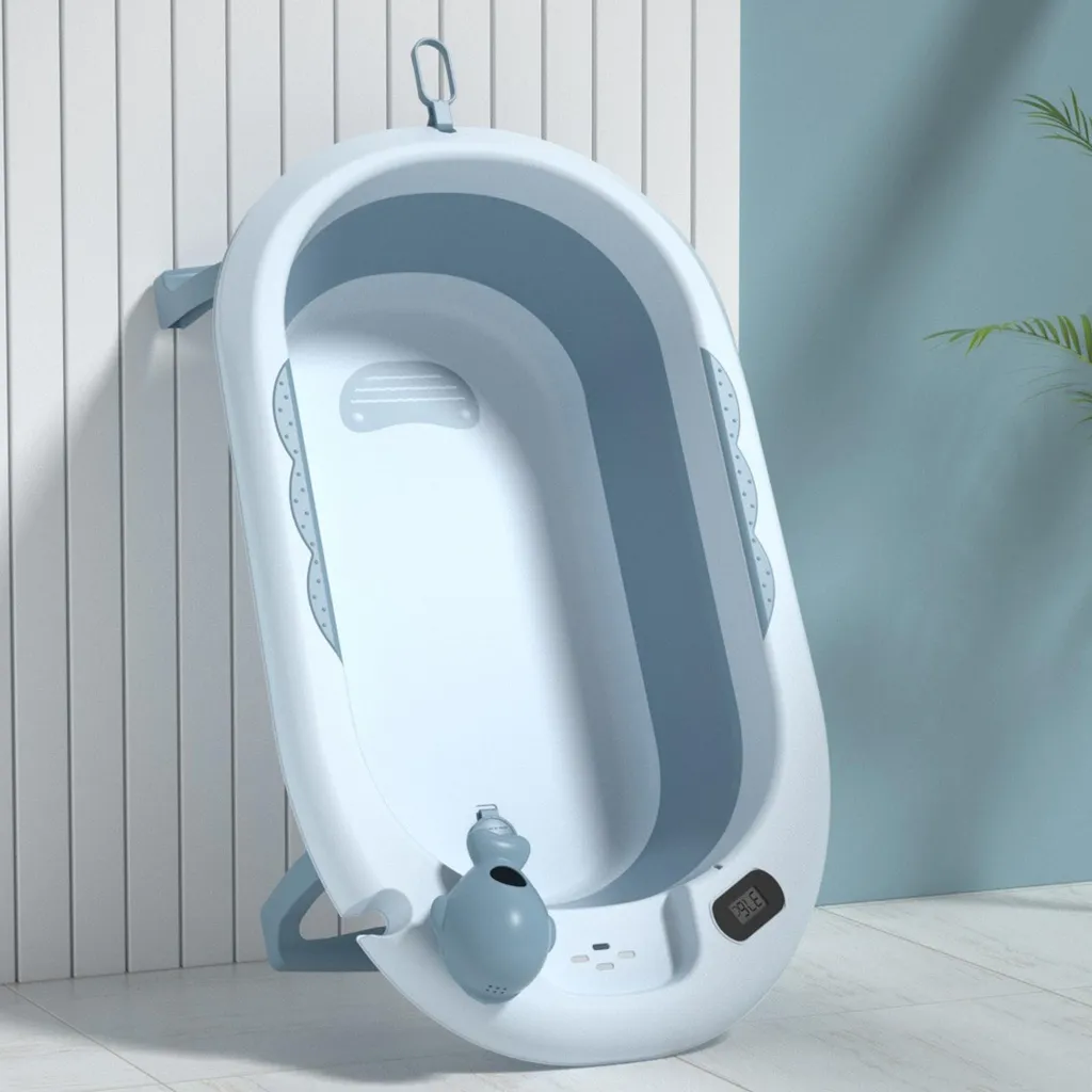 Baignoire bébé pliable gain de place avec affichage température LCD - 3