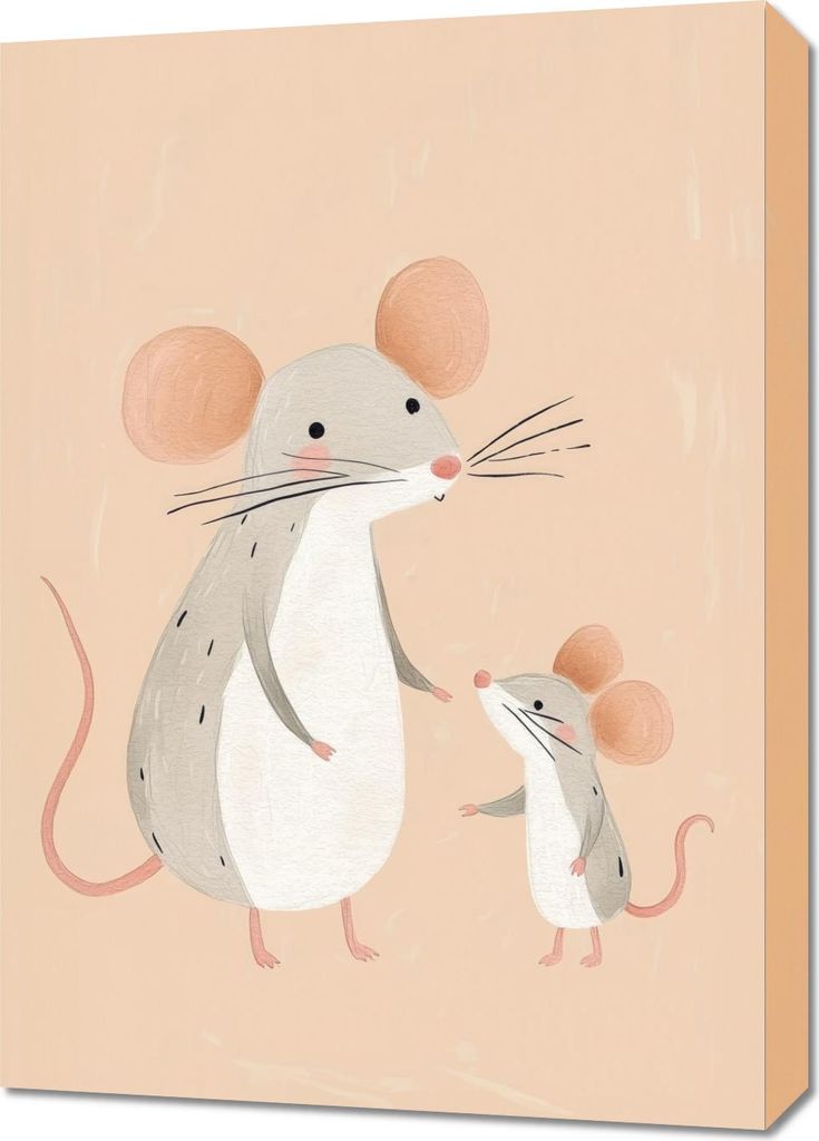 Bild 50x70cm Muster für Kinder, Mädchen und Jungen - Mäuse