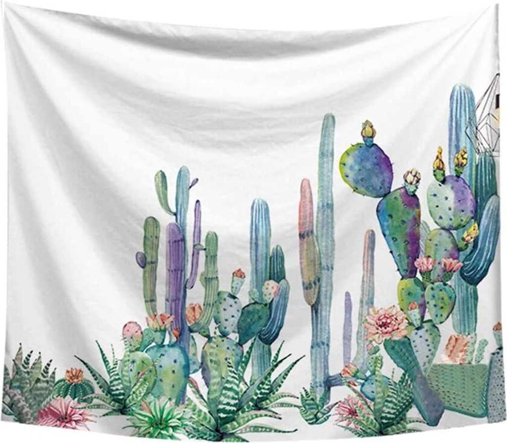 Wandteppich, moderner einfacher Stil, für Strand, Schlafsaal, Wohnzimmer, Schlafzimmer, Kaktus, 150x130 CM