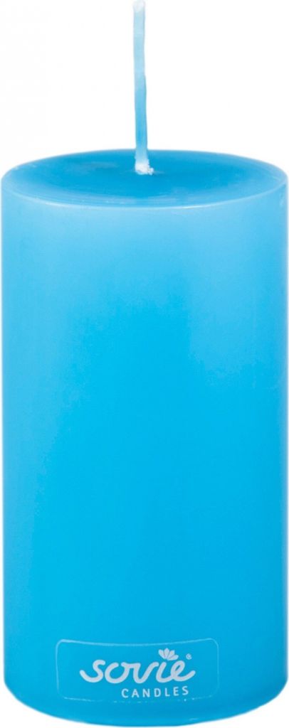 Stumpenkerze Aquablau, Ø 50 x 100 mm - Brenndauer ca. 28 Stunden
