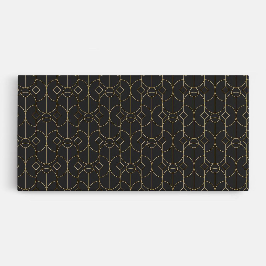 ARTHUB Leinwandbild 50x100 cm, Gold Geometric | Wohnzimmerdekoration, Hängende Bilder, Wanddekoration, Heimdekoration, Abstrakte, Geometrische