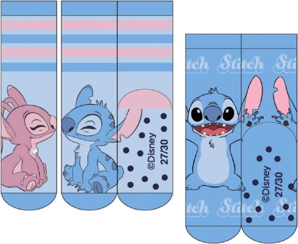 Disney Stitch 2-Paar Anti-Rutsch-Socken Kinderstrümpfe mit Motiv 31/34