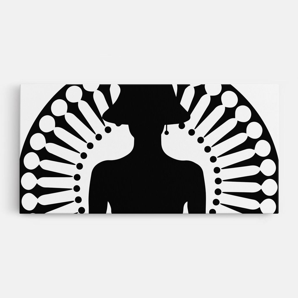 ARTHUB Leinwandbild 60x120 cm, Black Shilouette Lady | Wohnzimmerdekoration, Hängende Bilder, Wanddekoration, Heimdekoration, Frauen, Silhouetten