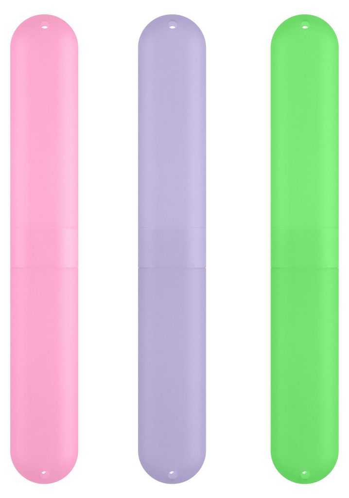 kwmobile 3x Zahnbürsten Etui aus Kunststoff - 20,5 x 3 x 2 Produktbild 