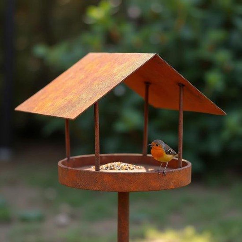Weersbestendige vogelhuis, 158 cm hoog, van metaal Productafbeelding 