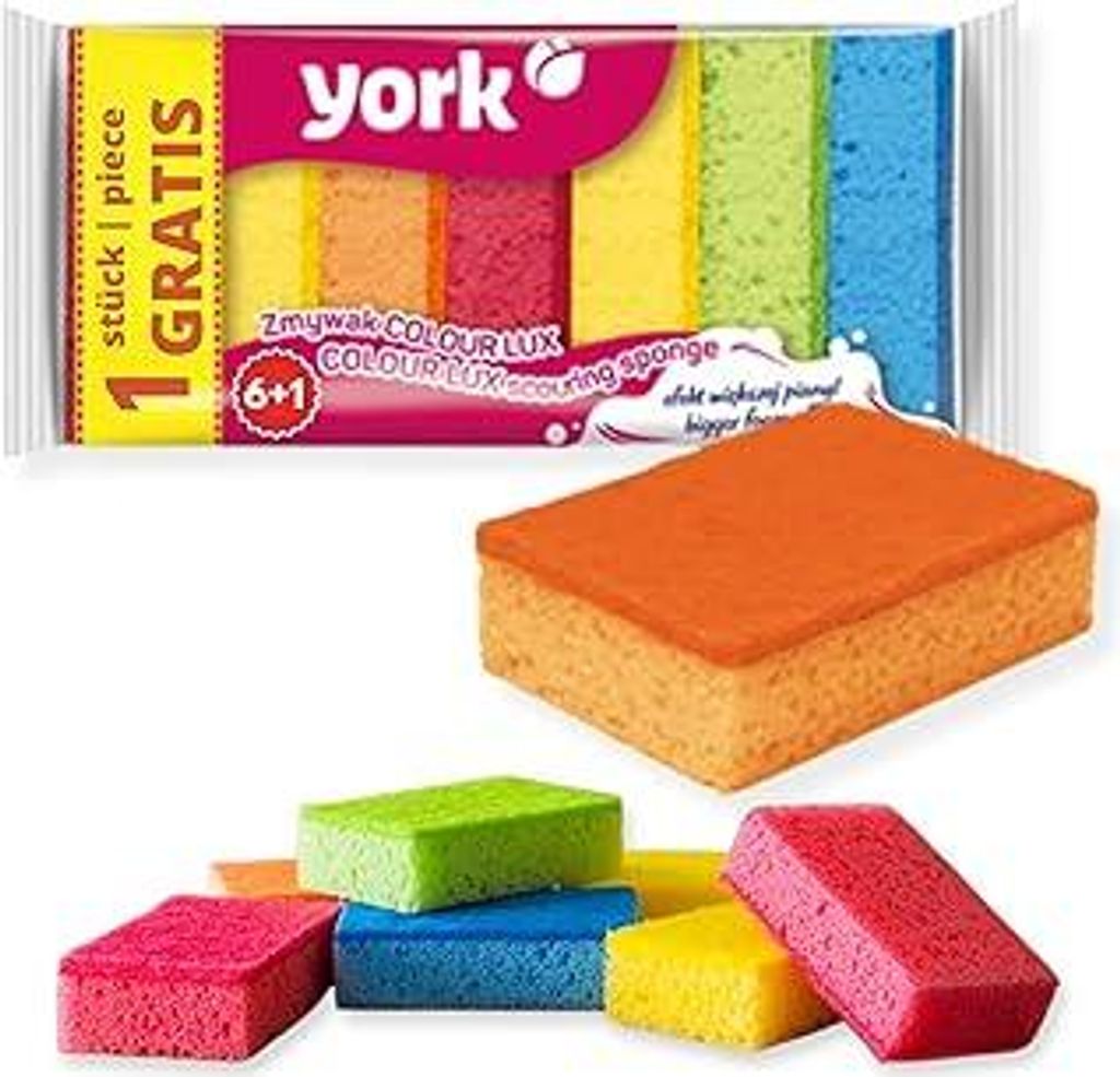 York Prestige Spülschwamm 7er Set Topfreiniger Geschirrschwamm Küchenschwamm Reinigungsschwamm Scheuerschwamm Küche 10 x 7 x 3 cm 7 Stück, Scha...