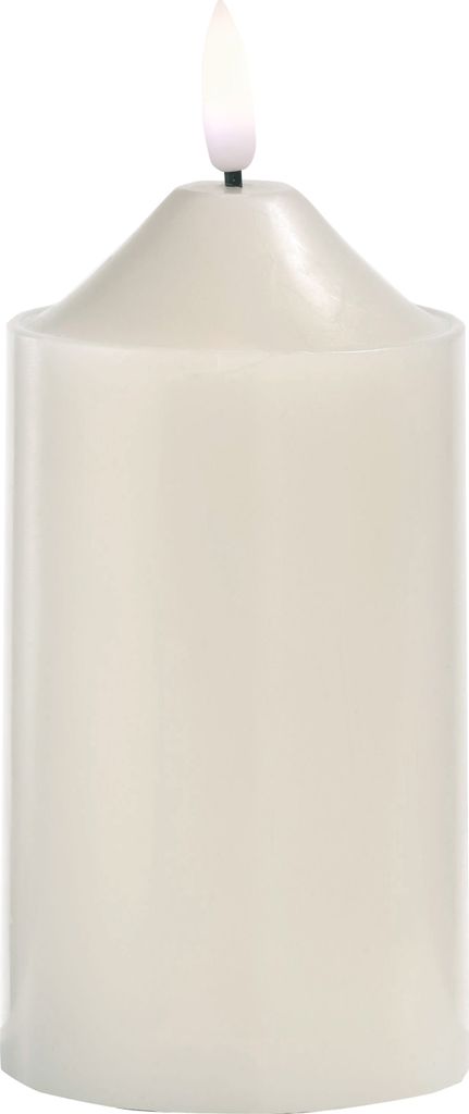 LED-Kerze - Creme - Echtwachs - Kunststoff - 10 x 24 cm