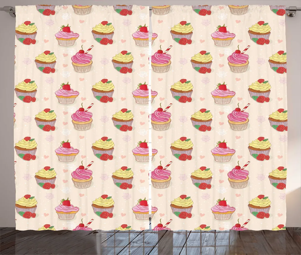 Rideau de décoration pour grande fenêtre, style Rustique et Floral, 280x225