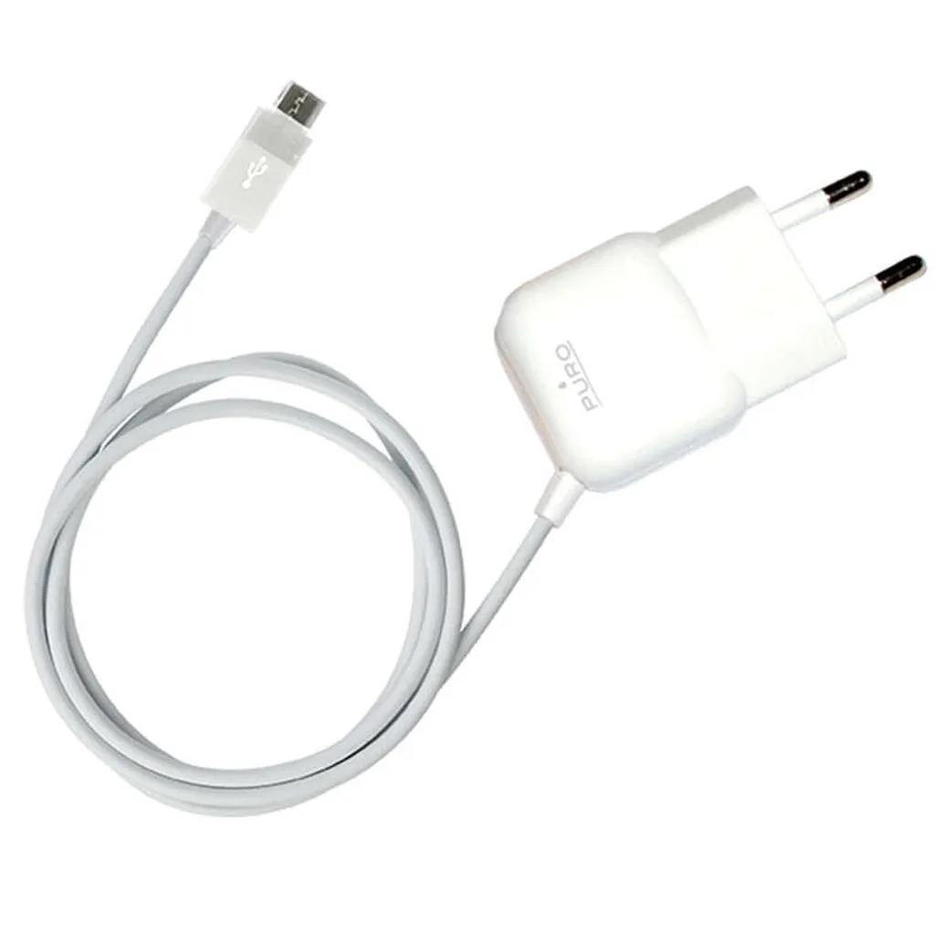 Caricatore Portatile PURO Mini Bianco | Cavo Micro USB per Viaggi