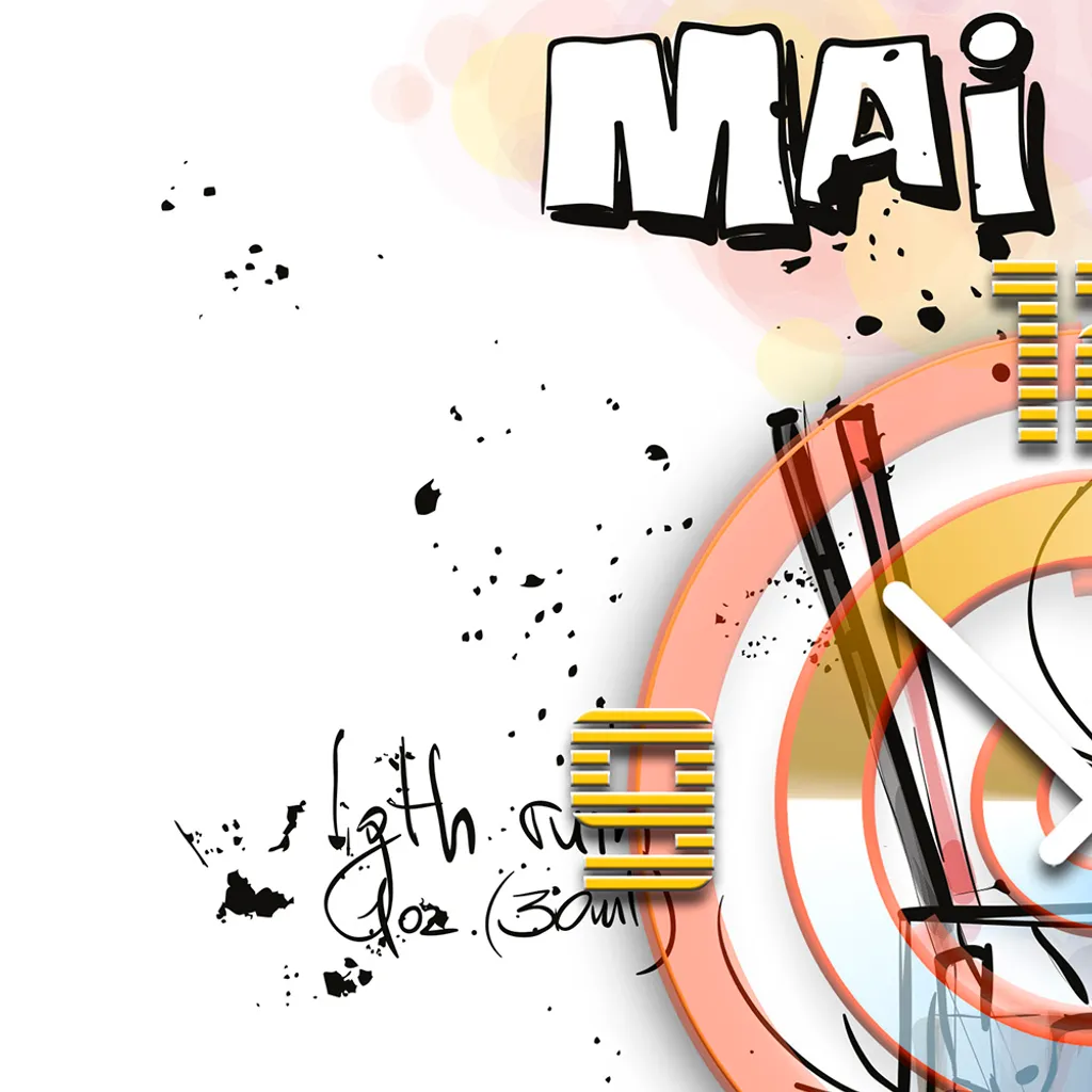 Horloge murale géante 3D au design Cocktail Mai Tai pour salon et cuisine