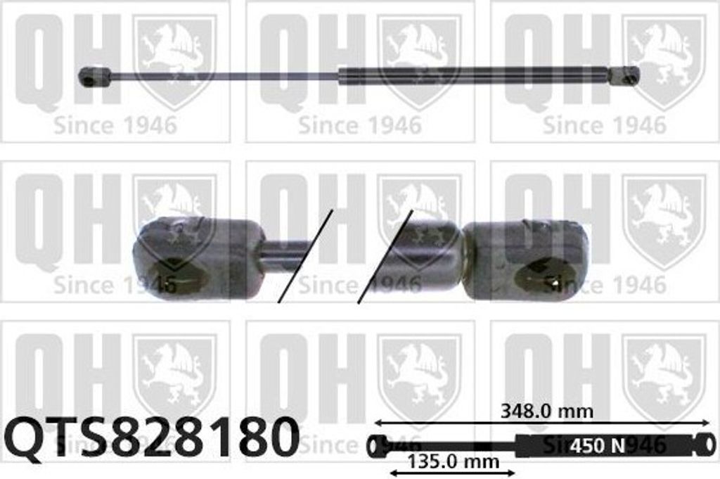 QUINTON HAZELL Gasfeder Motorhaubendämpfer 348mm für JEEP GRAND CHEROKEE III (WH, WK) 450N QTS828180