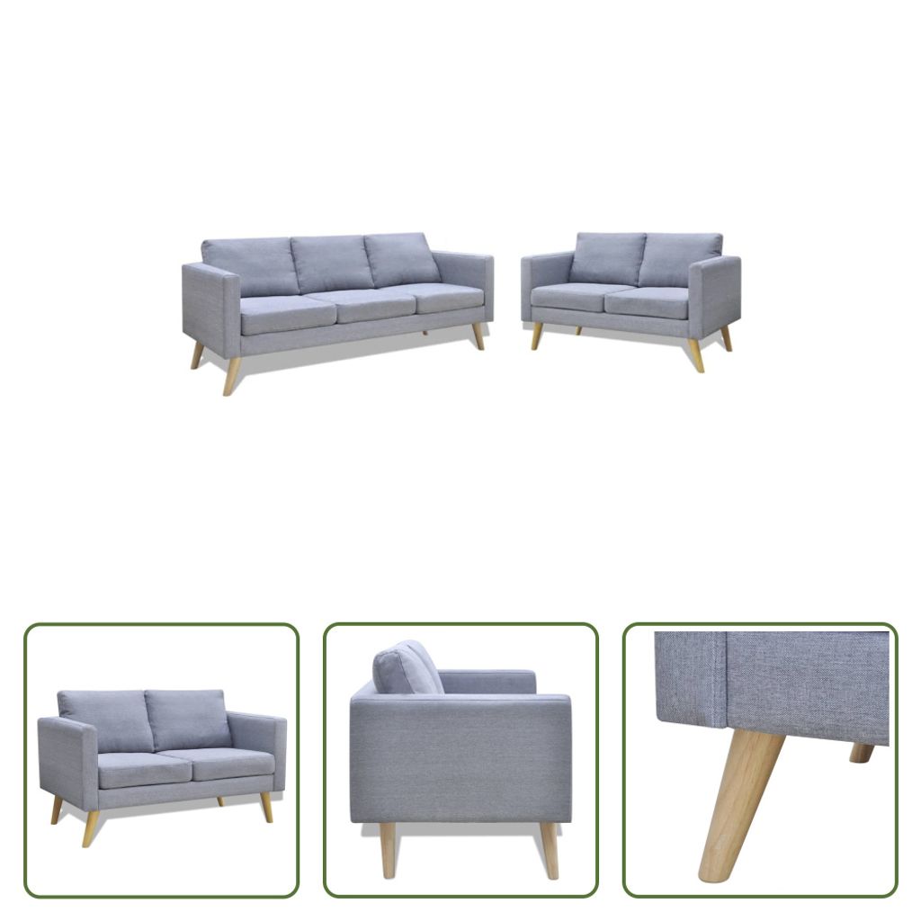 The Living Store Sofa Set 2-Sitzer und 3-Sitzer Stoff Produktbild 