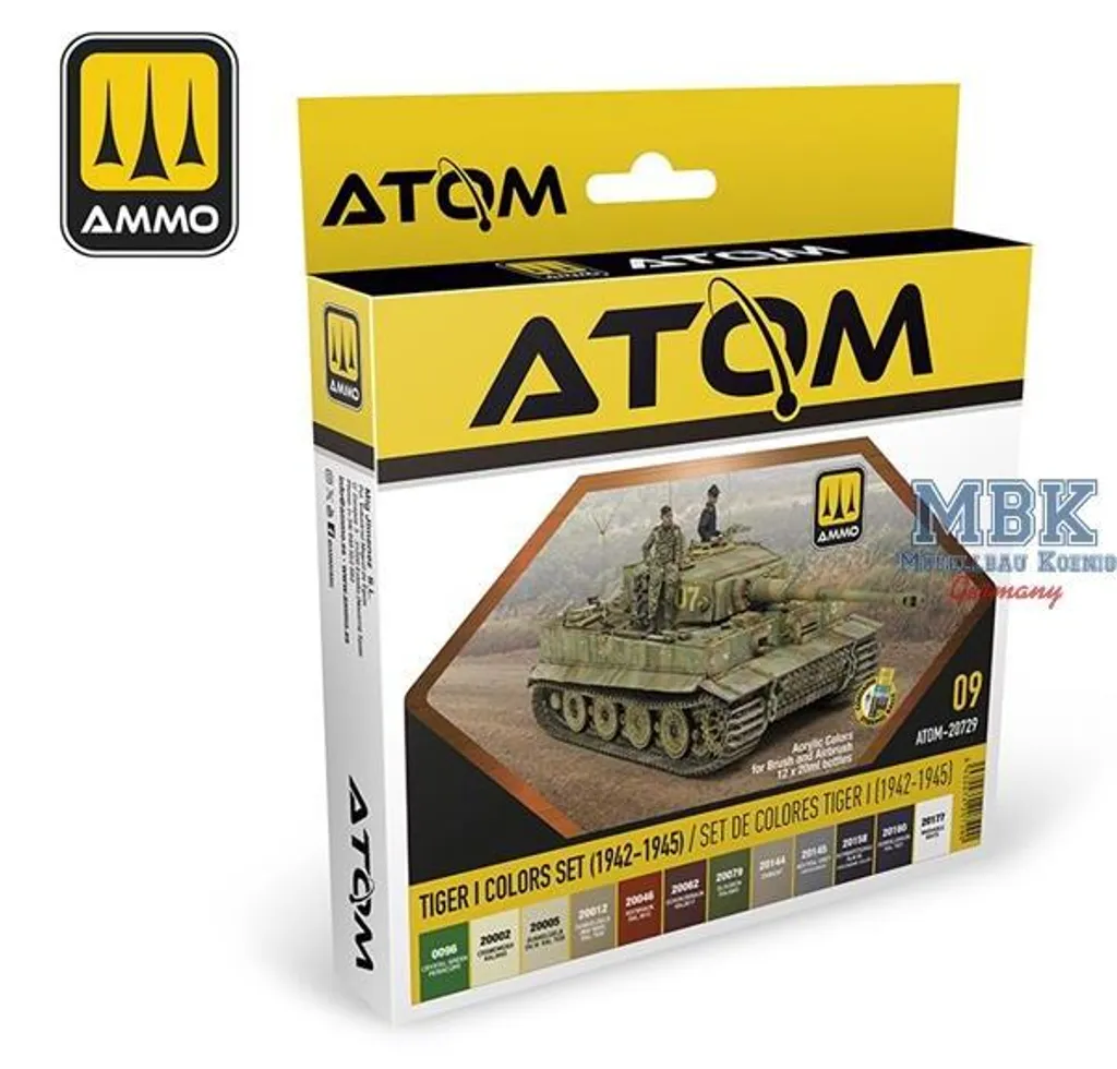 Peinture ATOM Tiger I Ammo Mig ATOM20729 Haute Couvrance 1942-45