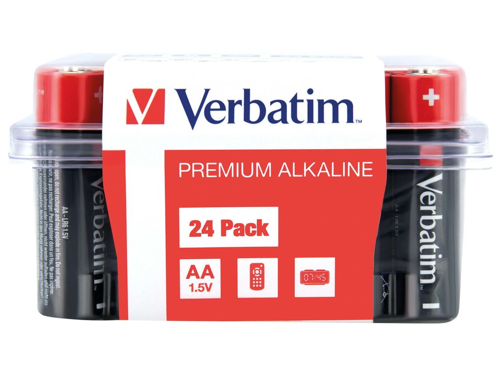 1x24 Verbatim Alkaline Batterie Mignon AA LR6 49505
