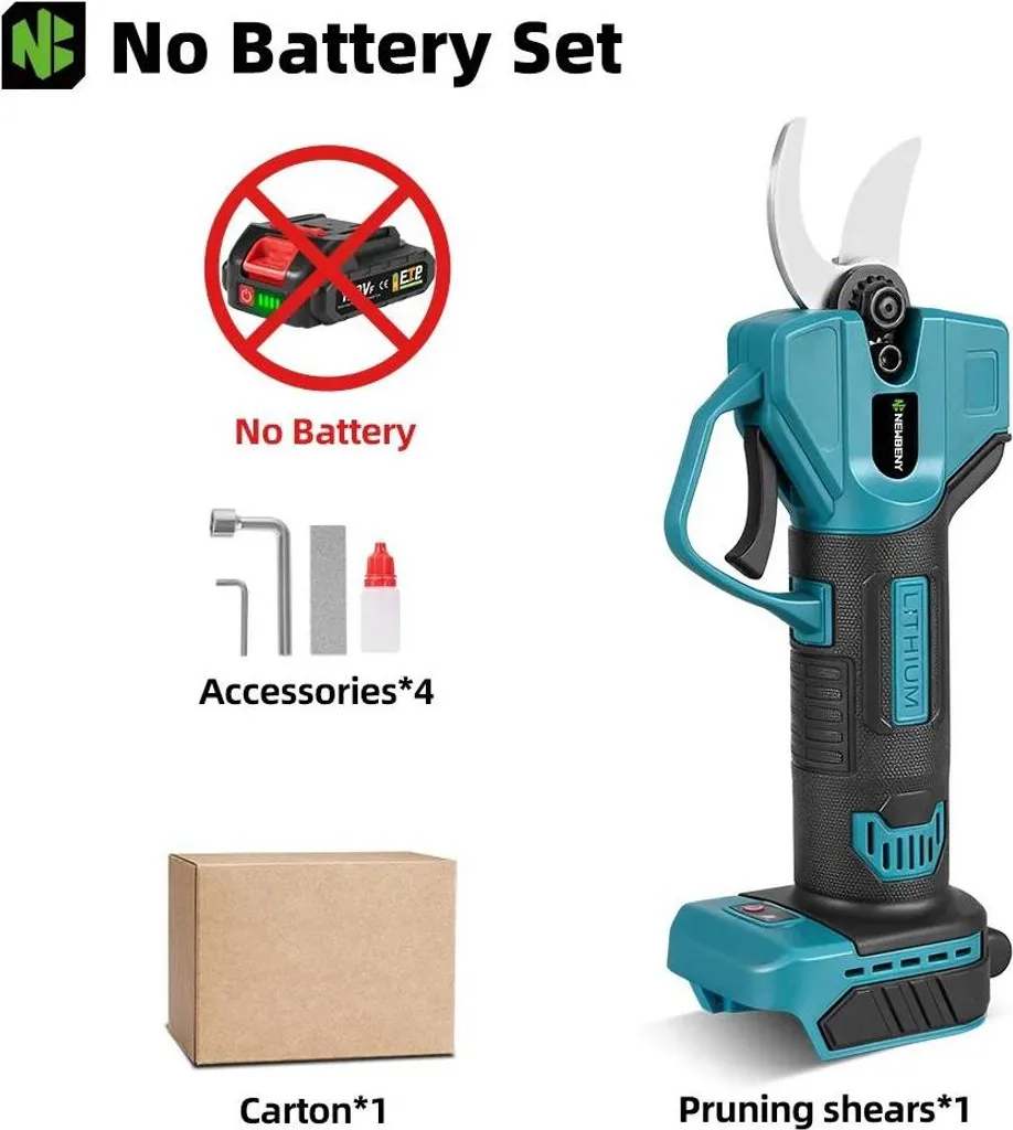 Forbici Elettriche Potatura 30mm Lama SK5 - Cesoie Nero Senza Batteria