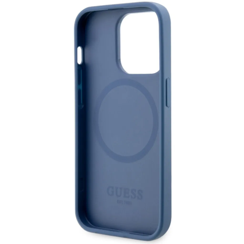 Guess Guhmp14Lp4Rpsb Custodia rigida per Iphone 14 Pro 6.1 Niebieski/Blu 4G con strisce stampate Magsafe - 7