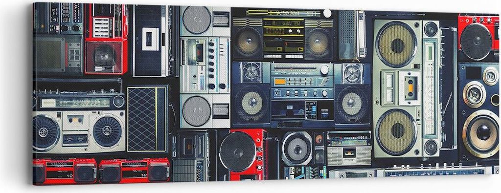 Bild auf Leinwand - Leinwandbild - Empfänger Radio - 90x30cm - Wand Bild - Wanddeko - Wandbilder - Leinwanddruck - Bilder - Kunstdruck - Wanddekor...