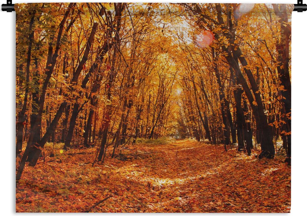 MuchoWow Wandteppich Wandbehang Herbst - Wald - Laub - Jahreszeiten 60x45 cm Tapisserie Dekoration Wandtuch - Das Schlafzimmer