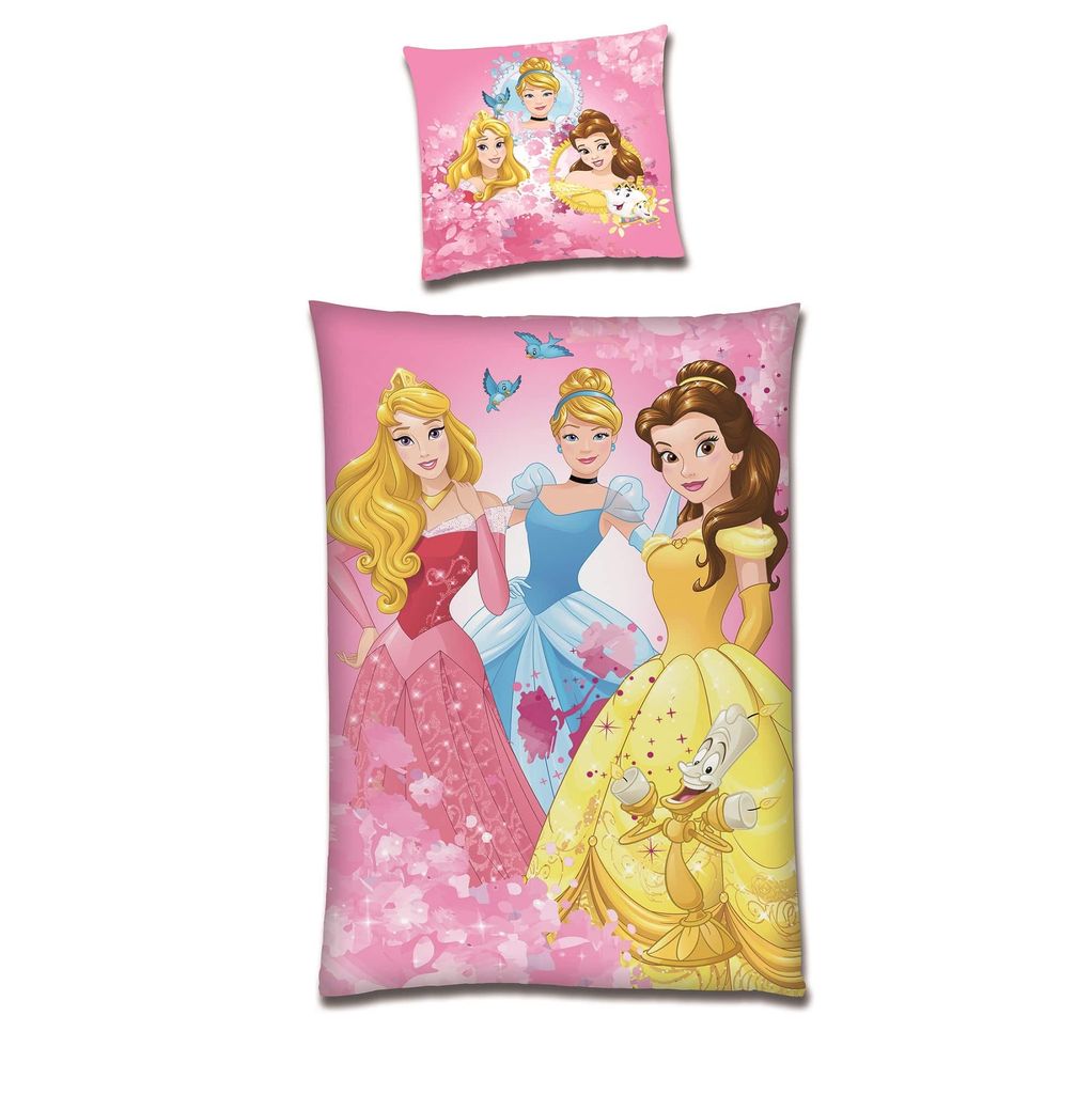 Disney Prinzessinnen Bettwäsche Set für Mädchen in Fleece Produktbild 